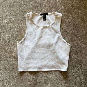 White summer cropped tank top